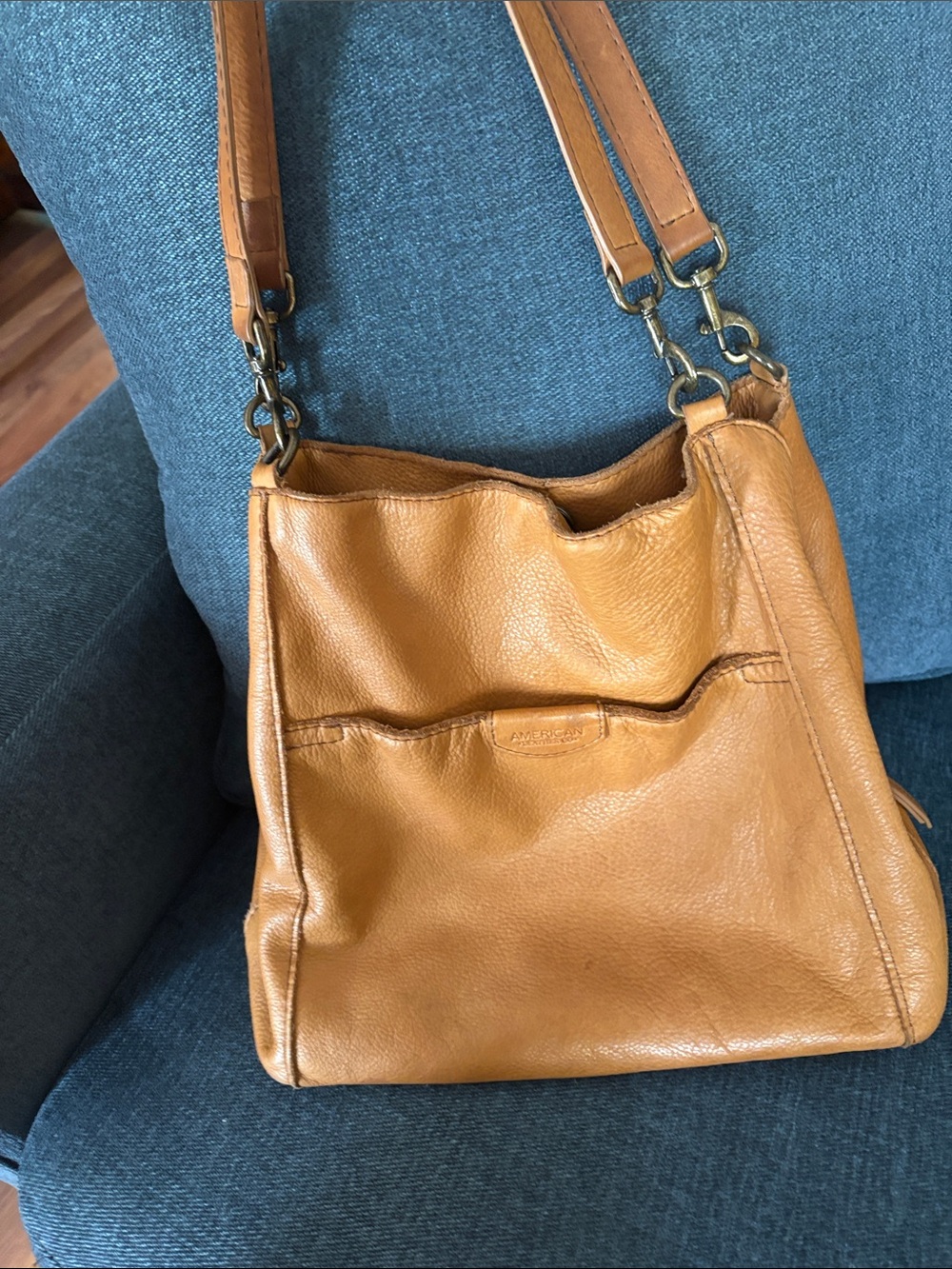 American Leather Company Cognac Leather Purse - Picture 3 of 9